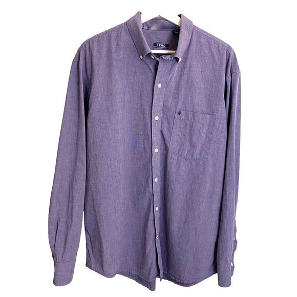 Izod Other - IZOD Button Down Chambray Shirt Men's Size  L Embroidered Logo Preppy Business